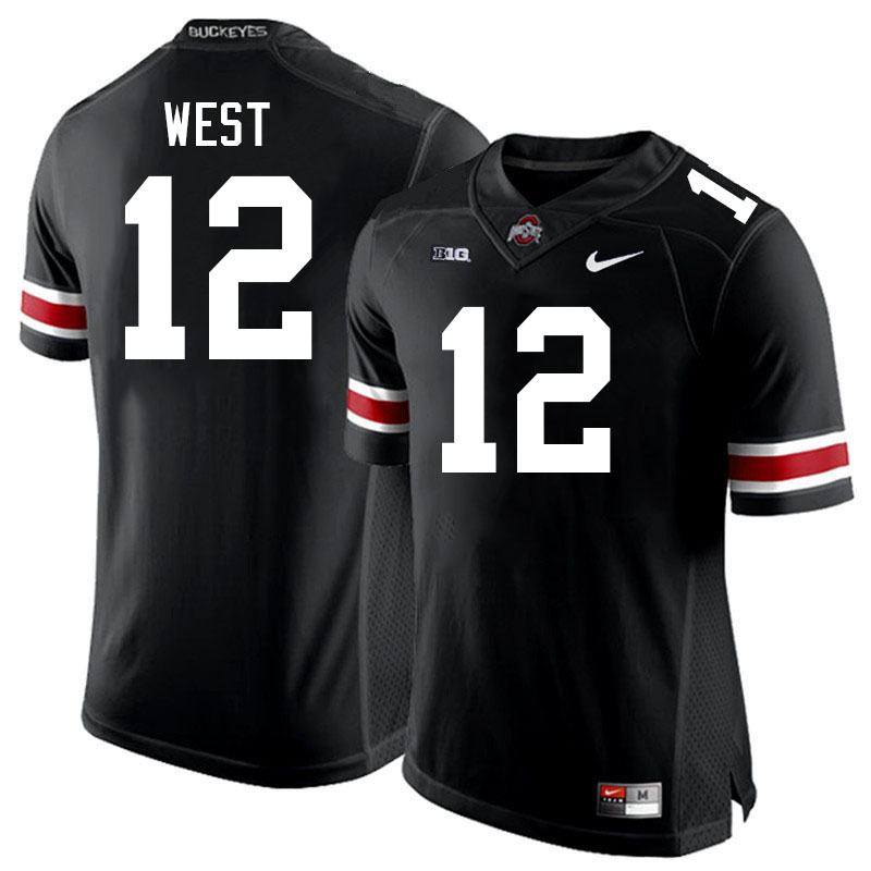 Ohio State Buckeyes Bryce West Men's's #12 Authentic Black College Football Jersey 2404QUER0